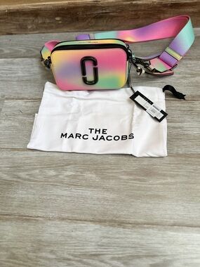 Marc Jacobs Snapshot Airbrush Leather Crossbody Handbag w/ Duster NWT